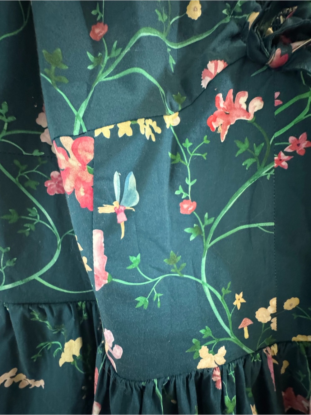 Hill House Ava Dress in Moody Floral Teal - Picture 6 of 7